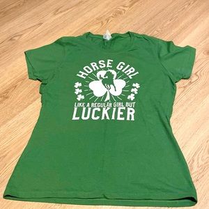 Port & Company Horse Girl T-shirt size small ladies